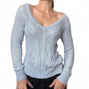 Banana republic Blue cotton Cable Knit Sweater